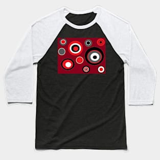 Experimental Geometric Circle Print Pattern (Red version) Baseball T-Shirt